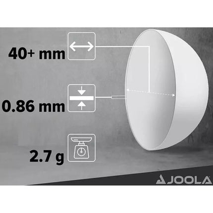 JOOLA PRO 3 žvaigždučių stalo teniso kamuoliukai, 12 vnt., balti