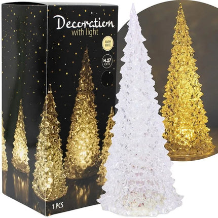 DECORATIVE CHRISTMAS TREE TRANSPARENT LED WARM WHITE 27CM