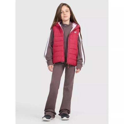 Girls' down vest with synthetic filling 4F 4FJRAW25TVJAF322-54S