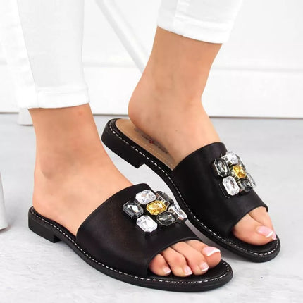 S.Barski W OLI262A juodos cirkonio šlepetės