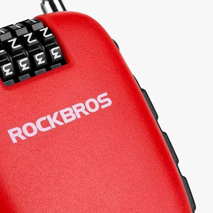 Rockbros 32420981001 bicycle lock with retractable cable - red