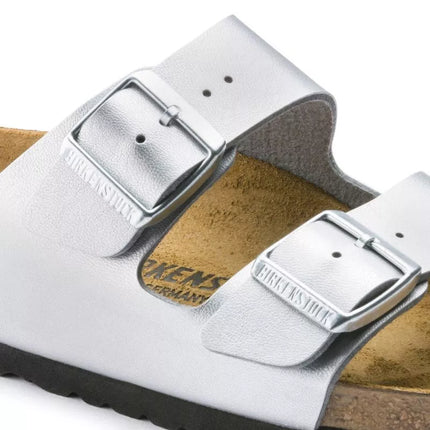 Birkenstock Arizona Birko-Flor Sidabrinės Moteriškos Šlepetės Įprastos/Platintos (1012282)