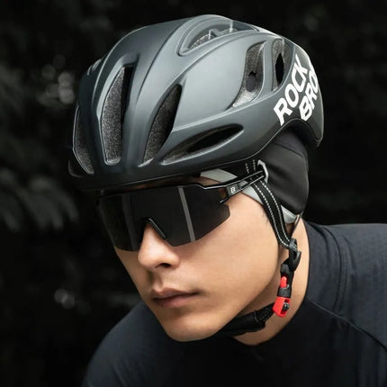 Žieminė vėjui atspari dviratininko kepuraitė Rockbros M016, dydis 54-61 cm - juoda