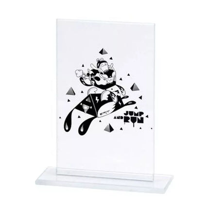 Engraved glass trophy + paint filling
