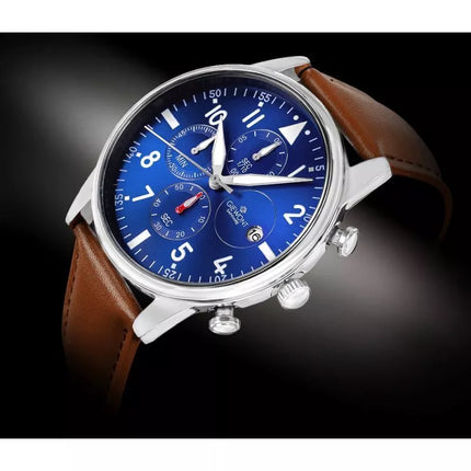 Men's Watch Giewont Chronograph Sapphire Brown Blue GW5630-A6