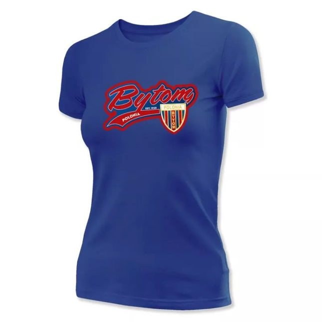 Medžiaginis „Polonia Bytom“ klasikinis sidabrinis marškinėlis trumpomis rankovėmis