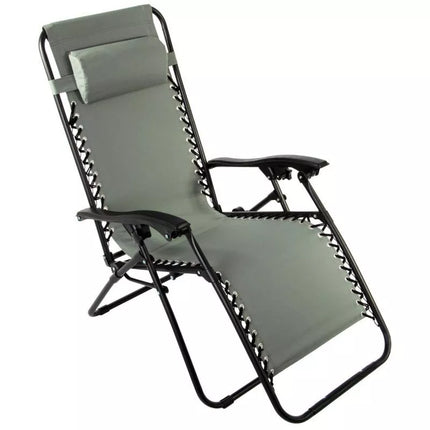 BLISS MULTIFUNCTIONAL FOLDABLE GARDEN DECHAIR WITH HEADREST, GRAY