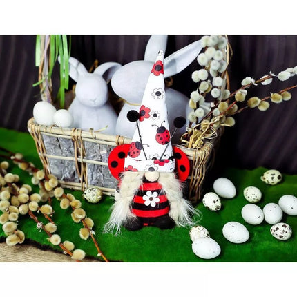 GNOME LADYBUG GIRL 24cm pavasario dekoracija