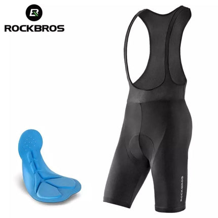 Rockbros RK2002XL dviračių šortai su petnešėlėmis ir XL paminkštinimu - juodi