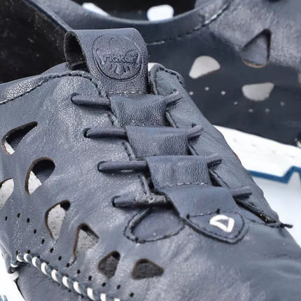 Rieker W RKR652 tamsiai mėlyni atviri odiniai batai