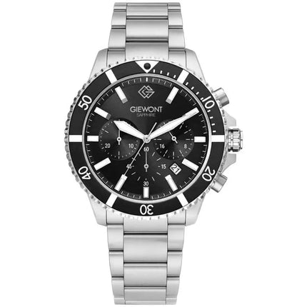 Giewont Chronograph Safyrinis Sidabrinis Vyriškas Laikrodis GW3970-B2