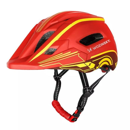 Wozinsky Kids' Full Face Bike Helmet with USB Rear Light S - Red and Yellow