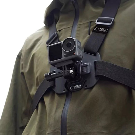 Tech-Protect GA100 Krūtinės laikiklis skirtas GoPro / DJI - Juodas