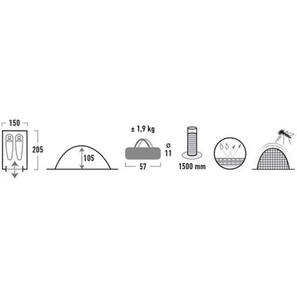 High Peak Monodome 2 palapinė 10159