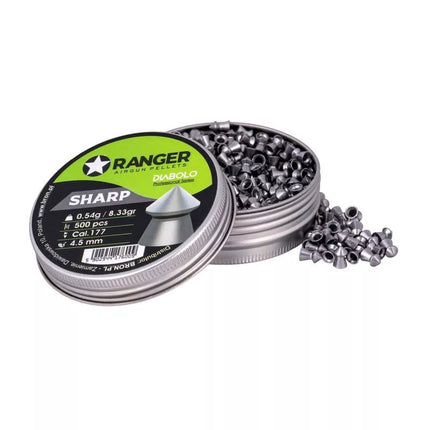 4,5 mm RANGER Diabolo Profesionalūs Šratai Aštriu Antgaliu 500 vnt. 0,54 g