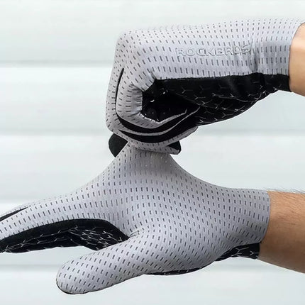 Rockbros Breathable Full Finger Cycling Gloves, Size: L - Green