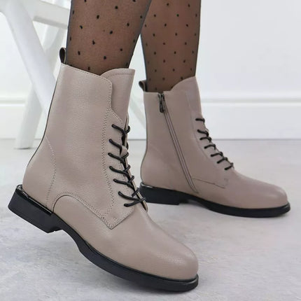 Women's leather ankle boots, beige, Filippo DBT7222