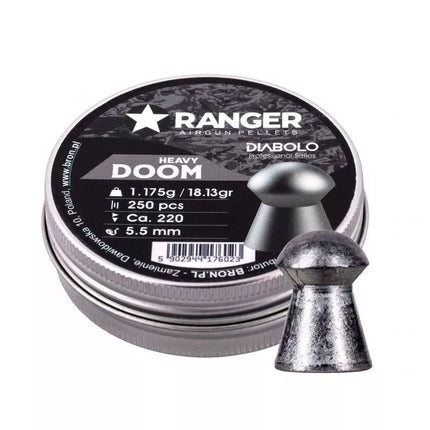 5.5 mm RANGER Diabolo Doom Heavy flat pellets 250 pcs 1.175 g