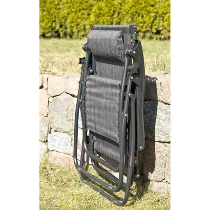 Sulankstoma daugiafunkcinė sodo kėdė 175x52/65x107cm pilka