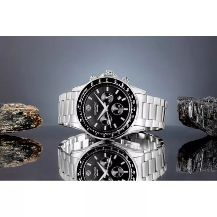 Men's Watch Giewont Chronograph Sapphire Silver Black GW3520-B2