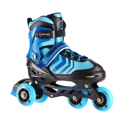NH18192A 4in1 BLACK-BLUE SIZE L(39-43) ROLLER SKATES WITH HOCKEY SLEEVE NILS EXTREME