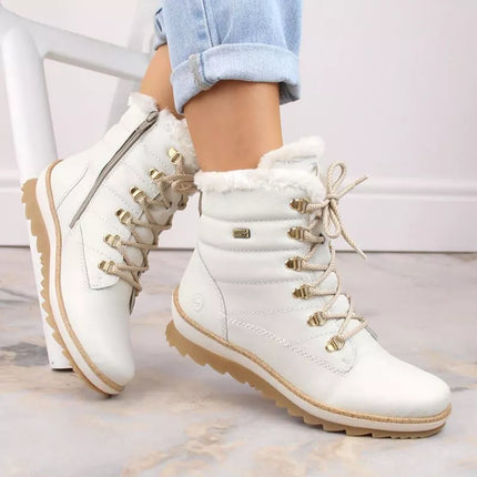 Remonte W RKR629 balti odiniai aulinukai su vilnos pamušalu, neperšlampami