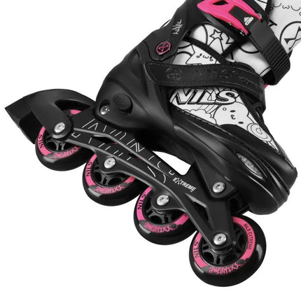 NH10907 4in1 ROLLER SKATES WITH EXTENDED HOCKEY BLADES TINTS PINK SIZE S(31-34) NILS EXTREME