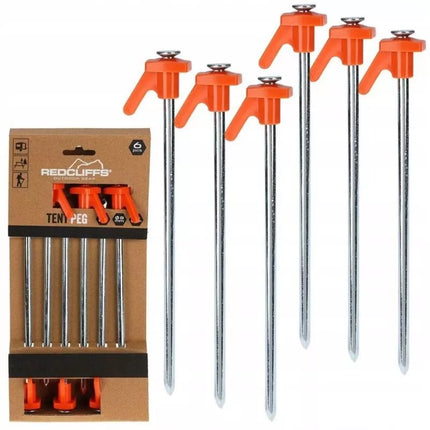 Palapinės kuoliukai 21 cm, 6 vnt. rinkinys, metalo ir plastiko, REDCLIFFS