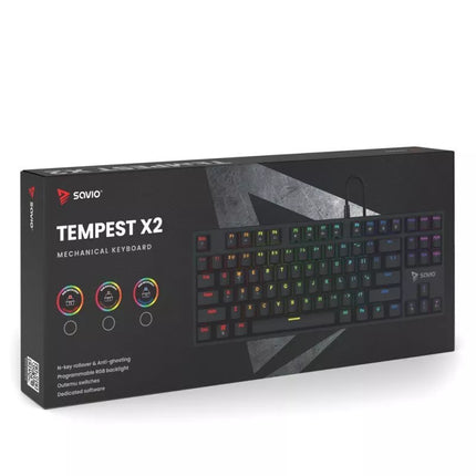 SAVIO MECHANINĖ KLAVIATŪRA RGB OUTEMU RED TEMPEST X2