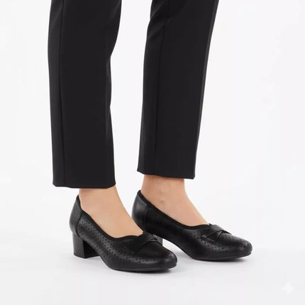 Women's openwork black pumps Jezzi 233-12