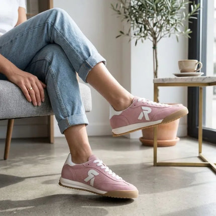 Women's comfortable pink sneakers shoes Rieker W4000-31