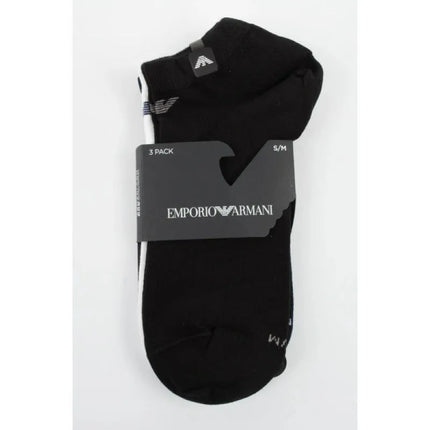 Emporio Armani Calza Ankle Socks Cotton Comfortable 3-Pack Navy Blue Black White
