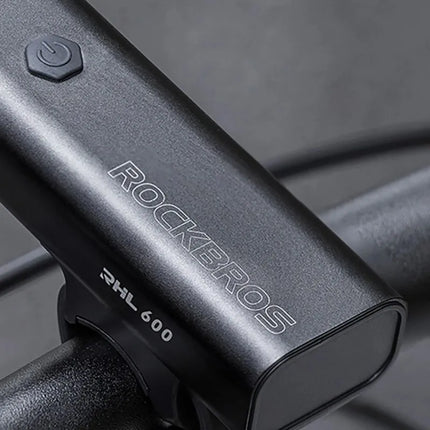 Rockbros RHL600 priekinis dviračio žibintas 600lm 2600mAh IPX6 - juodas
