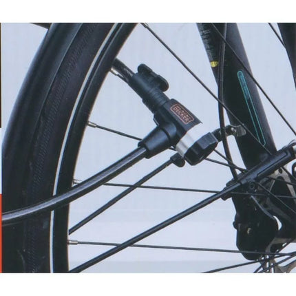 BICYCLE LOCK WITH CABLE LOCK 10x900MM WITH HANDLE BLACK+DECKER