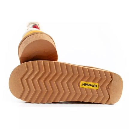 D.Franklin moteriški žiemos batai su madingu kailio pamušalu, garstyčių spalvos