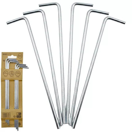 PALAPINĖS KUOLIUKAI METALINIAI 18CM 6 VNT. RINKINYS ENERO CAMP