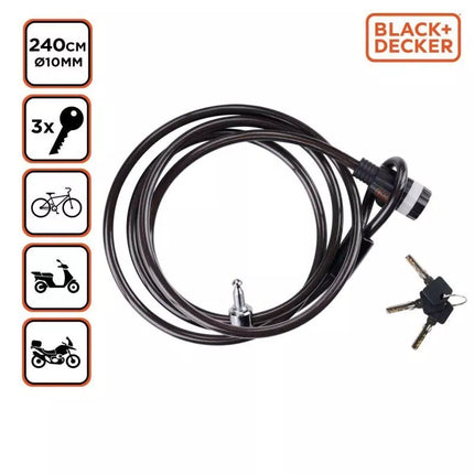 Dviračio spyna su trosu 10x2400MM FAMILY BLACK+DECKER