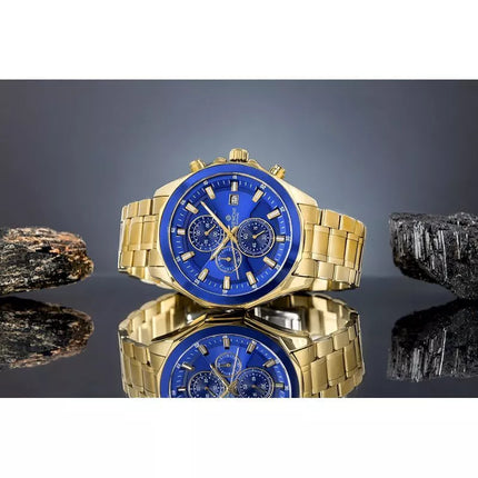 Men's Watch Giewont Chronograph Sapphire Gold Blue GW7290-B6