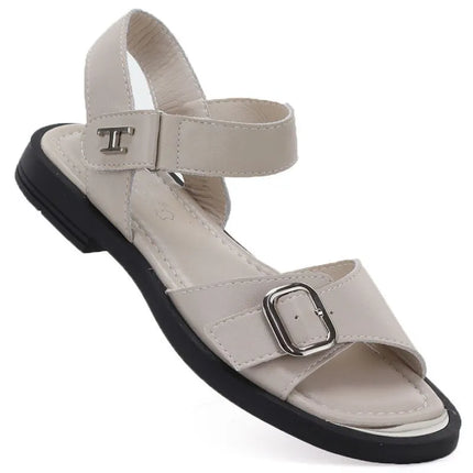 Vinceza 26-62303 smėlio spalvos odinės moteriškos basutės