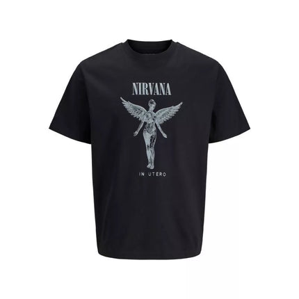 Jack & Jones marškinėliai Nirvana JPRBLUNIRVANA SS TEE 12287521 JUODA