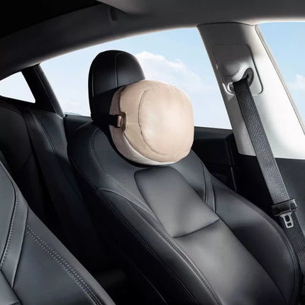 Baseus ComfortRide Serijos automobilinė galvos atramos pagalvėlė su 2 medžiagomis - smėlio spalvos