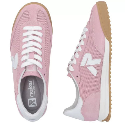 Women's comfortable pink sneakers shoes Rieker W4000-31