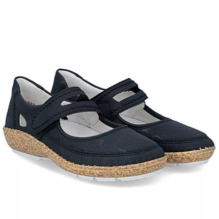 Women's Velcro Shoes Navy Blue Rieker 44859-14