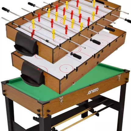 3-in-1 WOODEN TABLE FOR FOOTBALL, BILLIARDS, AIR HOOKUP 121x61x81CM