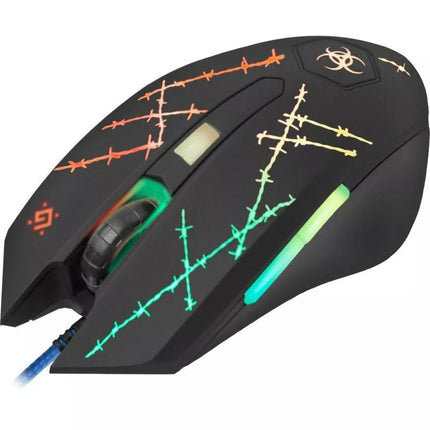 LAIDINĖ PELĖ DEFENDER FORCED GM-020L 800/1800/2400/3200 DPI 6 MYGTUKAI + PELĖS PAD + ŽAIDIMŲ KOMPLEKTAS 52020