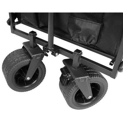 DELUXE FOLDABLE TRAVEL AND BEACH STROLLER 90x57x73-96CM WITH HANDLE BLACK