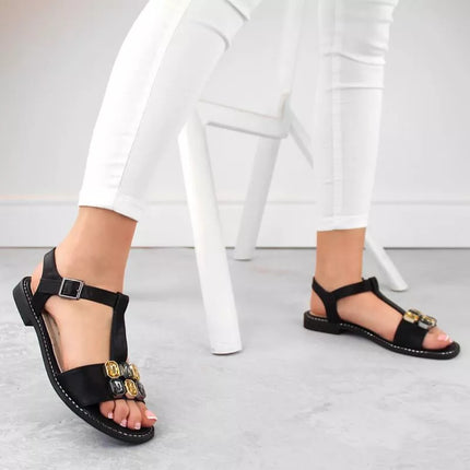 Patogūs sandalai su cirkoniu S.Barski W OLI261A juodi