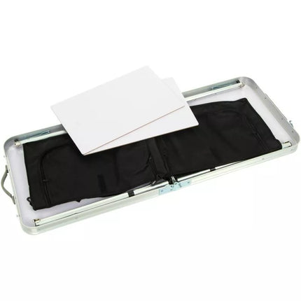 Sulankstomas kempingo stalas 120x47x70/62/54cm su spintele 33x30x36cm