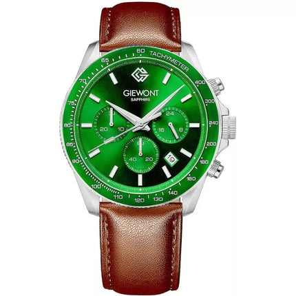 Vyriškas laikrodis Giewont Chronograph Safyras Ruda Žalia GW3520-A6