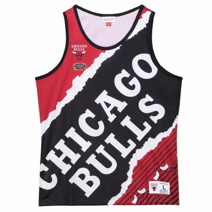 Įrėminti krepšinio marškinėliai su Jumbotron grafika, Mitchell & Ness NBA Chicago Bulls